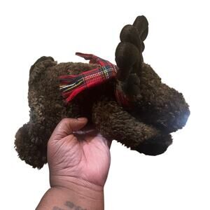 Vintage Marvin The Moose w Winter Scarf By Russ Plush Toy Stuffed Animal 11”